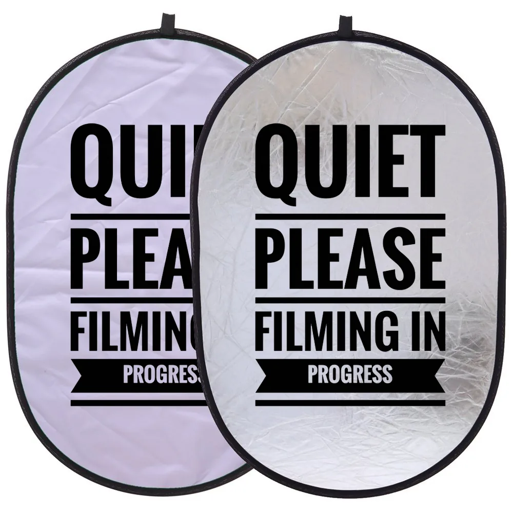 Quiet Please collapsible filming-in-progress sign